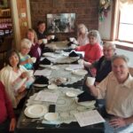 Enjoying tea for Kris' 80th birthday celebration